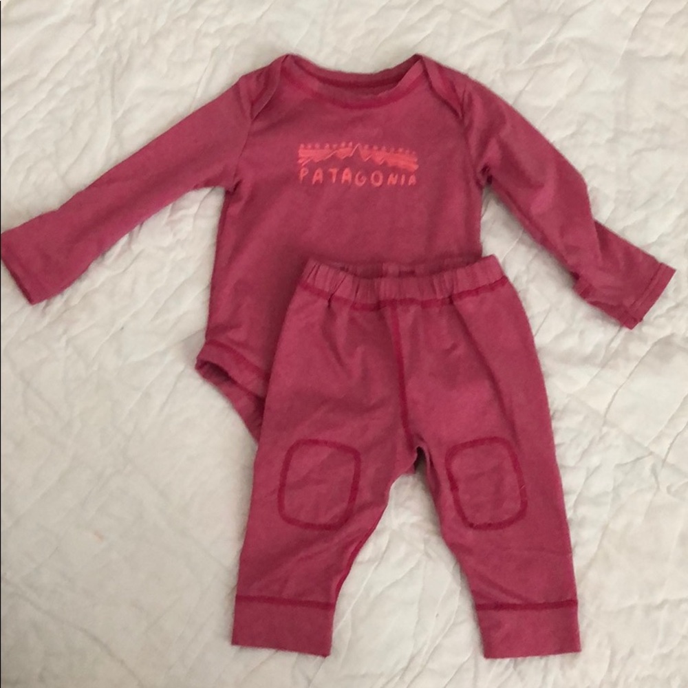 Patagonia capilene baselayer, pink, size 3-6 month